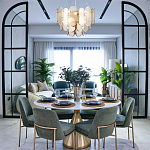 Люстра с многослойным эффектом из овальных элементов из непрозрачного стекла Conformation варинант исполнения - 3 | Loft Concept в Воронеже