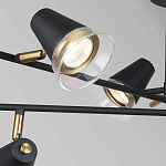 Потолочный светильник с конусообразными плафонами с контрастным сочетанием бронзы и глубоким черным цветом Aurika варинант исполнения - 3 | Loft Concept в Воронеже