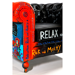 Кресло "Умный Умник" Rick and Morty graffiti chair натуральная кожа  варинант исполнения - 9 | Loft Concept в Воронеже