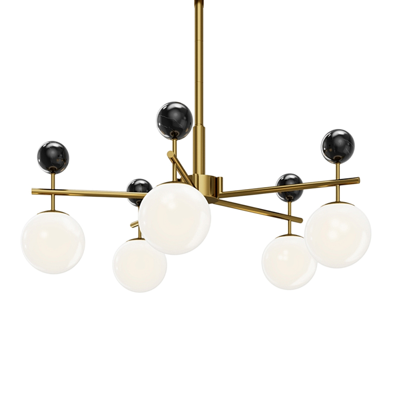 Люстра подвесная Museo G9 Латунь Черный Молочный в Воронеже | Loft Concept 