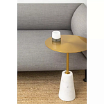 Кофейный столик с круглой столешницей на белом мраморном основании Original Foundation варинант исполнения - 1 | Loft Concept в Воронеже