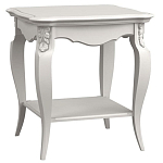 Стол журнальный белый из массива бука с полкой в стиле прованс White Provence варинант исполнения - 2 | Loft Concept в Воронеже