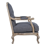 Кресло с пуфом с мягкой обивкой из льна Edward Armchair grey варинант исполнения - 2 | Loft Concept в Воронеже