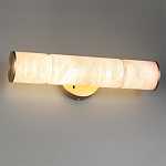 Бра с цилиндрическим плафоном из белого алебастра на круглом основании Латунь Cryptocrystalline Stone варинант исполнения - 2 | Loft Concept в Воронеже