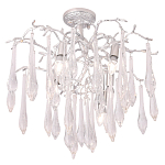 Люстра потолочная с прозрачными стеклянными подвесками в форме капель Droplet Chandelier варинант исполнения - 1 | Loft Concept в Воронеже