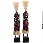 Комплект из 2-х деревянных статуэток Asmat Straw Headdress Statuettes Red варинант исполнения - 4 | Loft Concept в Воронеже