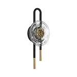 Бра черного цвета с круглым прозрачным стеклянным плафоном Virelia  варинант исполнения - 1 | Loft Concept в Воронеже