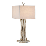 Настольная лампа с каркасом в виде веток деревьев с абажуром из ткани Natural Driftwood варинант исполнения - 1 | Loft Concept в Воронеже