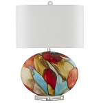 Настольная лампа разноцветная с овальным тканевым абажуром Abstraction варинант исполнения - 4 | Loft Concept в Воронеже