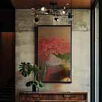 Потолочный светильник с конусообразными плафонами с контрастным сочетанием бронзы и глубоким черным цветом Aurika варинант исполнения - 4 | Loft Concept в Воронеже