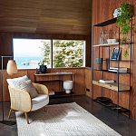 Металлический стеллаж с деревянными полками и ящиками Menzie Metal Wood Rack варинант исполнения - 5 | Loft Concept в Воронеже