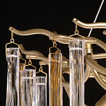 Люстра подвесная золотого цвета с разветвленными ветвями и прозрачными стеклянными подвесками Droplet Chandelier варинант исполнения - 10 | Loft Concept в Воронеже