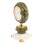 Часы настольные бронзовые из натуральных камней Мрамор и Змеевик Stone Clock варинант исполнения - 11 | Loft Concept в Воронеже
