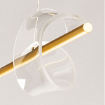 Люстра линейная золотистого цвета с двумя прозрачными волнистыми элементами Wave Line варинант исполнения - 11 | Loft Concept в Воронеже