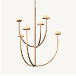 Люстрас 6-ю мраморными плафонами в форме купола Light Warm Light варинант исполнения - 5 | Loft Concept в Воронеже