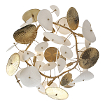 Люстра с белыми и золотистыми цветами Dahlia Flowers Lamp варинант исполнения - 4 | Loft Concept в Воронеже