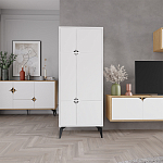Комод белый с 4-мя дверцами на металлических ножках SPARK MULTIPURPOSE CABINET WHITE варинант исполнения - 11 | Loft Concept в Воронеже