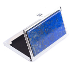 Визитница карманная металлическая с накладкой из натурального камня Лазурит Stone Business Card Holders  варинант исполнения - 2 | Loft Concept в Воронеже