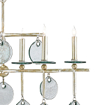 Люстра линейная с круглыми прозрачными подвесками  Horizontal Rectangular Chandelier варинант исполнения - 1 | Loft Concept в Воронеже