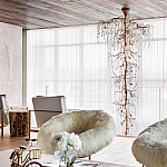 Люстра большая с прозрачными подвесками в форме капель Droplet Chandelier варинант исполнения - 1 | Loft Concept в Воронеже