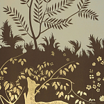 Обои ручная роспись в стиле Арт-деко Rateau Colourway SC-243 on Deep Rich Gold gilded paper варинант исполнения - 2 | Loft Concept в Воронеже