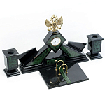 Настольный письменный набор из нефрита Герб России Dignity варинант исполнения - 2 | Loft Concept в Воронеже