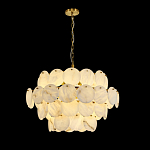 Люстра четырехъярусная с подвесками в форме дисков Cryptocrystalline Stone варинант исполнения - 4 | Loft Concept в Воронеже