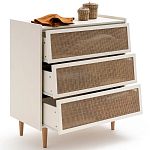 Комод с 3-мя ящиками из ротанга Blais Cream Wicker Furniture варинант исполнения - 4 | Loft Concept в Воронеже