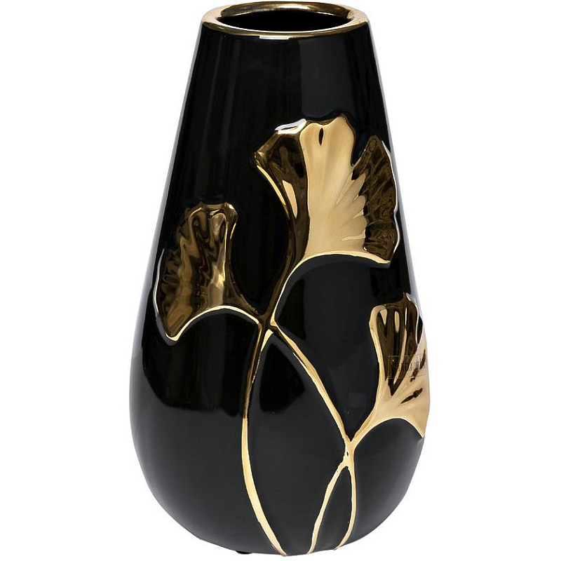 Ваза керамическая black with decor 24.5 Черный Золотой Ваза керамическая black with decor 24.5 Черный Золотой в Воронеже | Loft Concept
