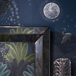 Обои ручная роспись Phuljhari Original colourway on Empire Blue dyed silk варинант исполнения - 2 | Loft Concept в Воронеже