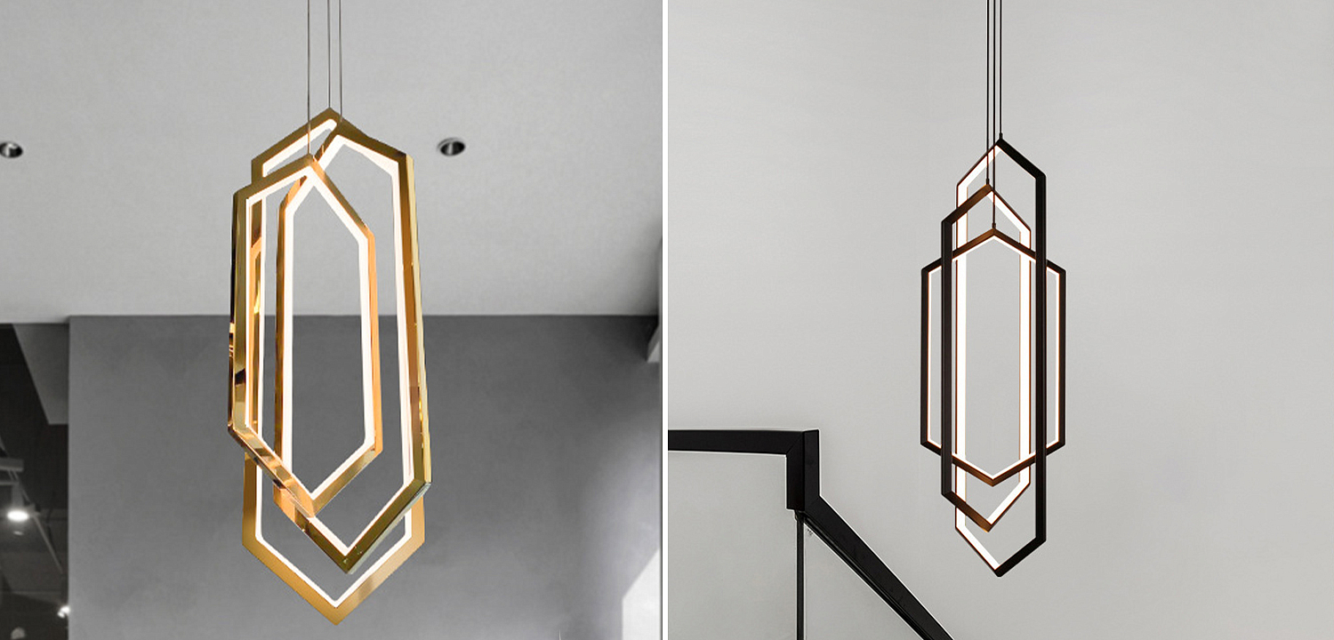Дизайнерский Подвесной Светильник ORBIS Hexagon Geometric Modern Chandelier Studio Endo Gold Дизайнерский Подвесной Светильник ORBIS Hexagon Geometric Modern Chandelier Studio Endo Gold - Loft-Concept в Воронеже