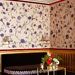 Обои с вышивкой ручной работы Flora Catherine colourway on Liso Pearl wool sateen варинант исполнения - 1 | Loft Concept в Воронеже