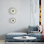 Бра в форме диска из натурального камня с декоративным центральным элеменом Cryptocrystalline Stone варинант исполнения - 1 | Loft Concept в Воронеже