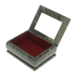 Шкатулка с зеркалом из натурального камня змеевик Stone Casket варинант исполнения - 4 | Loft Concept в Воронеже