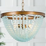 Круглая люстра с подвесками в виде круглых голубых бусин Blue Beads Chandelier варинант исполнения - 1 | Loft Concept в Воронеже