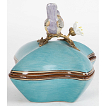 Фарфоровая шкатулка с птицей Eden Garden Blue варинант исполнения - 4 | Loft Concept в Воронеже