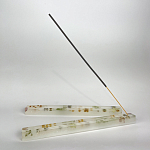 Подставка под благовония из эпоксидной смолы с цветами прямоугольная белая Epoxy Flowers Incense Stand White варинант исполнения - 3 | Loft Concept в Воронеже