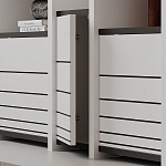 Стеллаж прямой ассиметричный с полками и 4-мя дверцами ARYA BOOKCASE WHITE варинант исполнения - 3 | Loft Concept в Воронеже