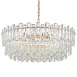 Круглая люстра с хрустальными подвесками на золотистом каркасе Gorgeous Crystal Light варинант исполнения - 10 | Loft Concept в Воронеже
