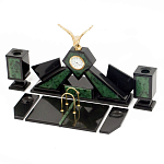 Настольный канцелярский набор из нефрита с декором в виде орла Golden Eagle варинант исполнения - 2 | Loft Concept в Воронеже