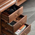 Стол рабочий округлой формы с 3-мя ящиками  Working Moonnut Table варинант исполнения - 5 | Loft Concept в Воронеже