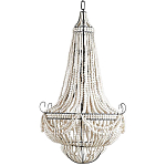 Люстра каплевидной формы украшенная белыми бусинами Wooden Beads White Chandelier варинант исполнения - 2 | Loft Concept в Воронеже