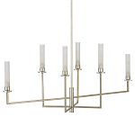 Люстра с 6-ю белыми матовыми плафонами из стекла в форме цилиндра Longitude варинант исполнения - 5 | Loft Concept в Воронеже