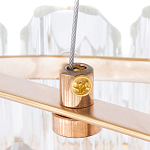 Люстра подвесная многослойная с прозрачными хрустальными трубками и золотистым каркасом Hexagon Tube Light варинант исполнения - 4 | Loft Concept в Воронеже