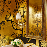 Обои ручная роспись в стиле Арт-деко Rateau Original colourway on Deep Rich Gold gilded paper варинант исполнения - 2 | Loft Concept в Воронеже