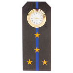 Часы погон подарочные настольные Авиация ВМФ из натурального камня Змеевик Military Clock варинант исполнения - 7 | Loft Concept в Воронеже