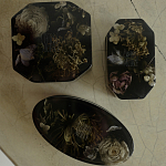 Шкатулка из эпоксидной смолы с цветами черная Epoxy Resin Square Box Black варинант исполнения - 2 | Loft Concept в Воронеже