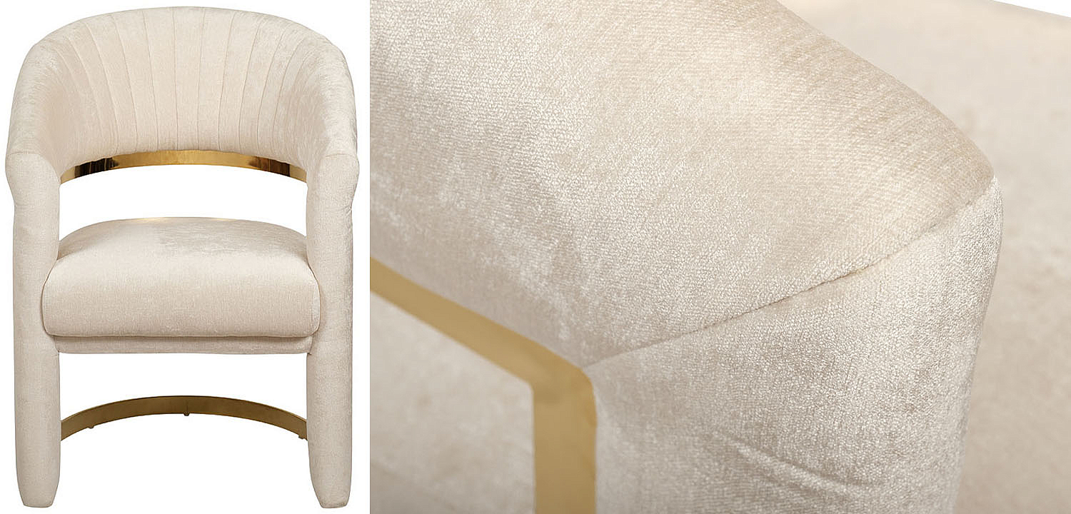 Полукресло Valbonne Chair cream velour Полукресло Valbonne Chair cream velour - Loft-Concept в Воронеже