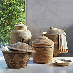 Плетеная корзина из ротанга и бамбука Wicker Vase Basket варинант исполнения - 3 | Loft Concept в Воронеже