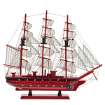 Декоративная модель деревянного красного парусника в подарочной упаковке With The low варинант исполнения - 1 | Loft Concept в Воронеже